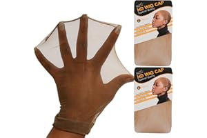 BEEOS Dark Brown Skinlike HD Wig Cap for Women, 4 Pieces Invisible Ultra-thin Stretchy Stocking Caps for Lace Front Wigs