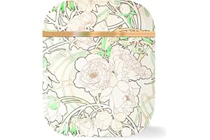 Berkin Arts kompatybilny z Arte AirPods 2 etui Airpods 1 generacji Airpods Ochronne etui z karabinkiem z kwiatowym kwiatem dla kobiet, odporne na wstrząsy piękne ( Mucha-Piwonie)