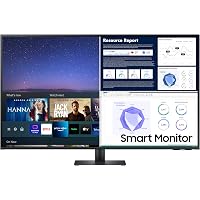Samsung 42.5 inch (107.9 cm) 4K Smart Monitor with Netflix, YouTube and Apple TV Streaming (LS43AM700UWXXL, Black)