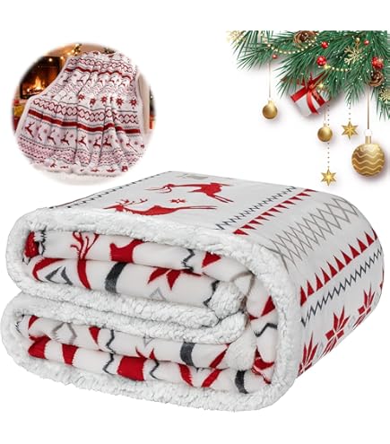 R.SHARE Kerstdeken, knuffeldeken, wollig, kerstdeken, warm, winter