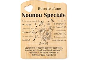 Tulolvae Cadeau Nounou - Planche à Découper en Bambou, Idee Cadeaux Nounou, Cadeau Merci pour Nounou Femme Noël, Cadeaux Original Fin de Contrat Anniversaire Nounou