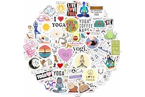 PADABAYKA 100 stück Yoga-Aufkleber für Laptops und Trinkflaschen - Yoga-Geschenke für Frauen, Yoga-Lehrer, Yoga-Liebhaber, Yoga-Accessoires - Yoga Stickers