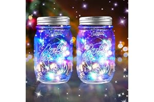 Resszo 2 Pièces Solaire Lumière Jardin, 30LED Lanternes Solaire Exterieur, IP65 Imperméable Lanterne Exterieur, Mason Jar Lampe Solaire Suspendues pour Jardin Arbre Terrasse Décoration