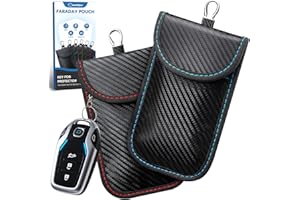 Coorattyes Faraday Lot de 2 Pochettes de Protection Anti-vol pour clés de Voiture avec Blocage du Signal RFID