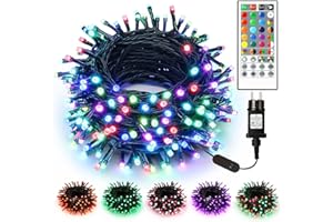 ‎BRIZLABS BrizLabs Weihnachtsbeleuchtung Außen, 20M 200 LED Bunt Farbwechsel RGB Weihnachten Lichterketten Wasserdicht Fernbedienung Dekorative Lichter für Zimmer Tannenbaum Innen Outdoor Party Halloween
