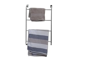 Pilot Imports 4-Tier Over Door Towel Rail, Stainless-Steel, Silver(OVER THE DOOR TOWEL RACK)