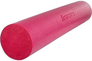 ScSPORTS® Rouleau en Mousse - Long, 90x15 cm, EPS Haute Densité, Hydrofuge, Absorbant les Chocs, Rose - Rouleau de Massage, Foam Roller, Pilates Accessoires, Yoga, Fitness, Sport Maison
