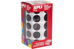APLI KIDS APLI Rouleau de 1770 Gommettes Rondes 20 mm Noir