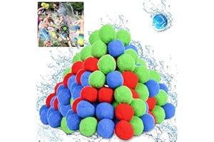 KOIROI Juego de bombas de agua, bolas de agua, reutilizables, bolas de esponja, bolas de peluche, juguetes de agua para niños, bolas de peluche para niños, un juego, piscina de jardín (30 unidades)