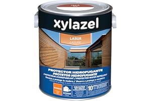 XYLAZEL 2163004 Lasur Protector Hidrofugante Satinado, Color Teca, 2.5 l