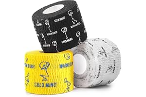 WARM BODY COLD MIND Cinta Weightlifting Dedos para de Levantamiento Pesas Olimpico - Hook Grip Tape Crossfit, Esparadrapo Deportivo, Autoadhesivas Flexible Vendas Halterofilia Lifting Gym, Finger Tape