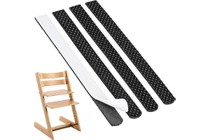 Filtglidskenor med dubbar för barnstol, 1 set, kompatibel med STOKKE TRIPP TRAPP barnstol, i svart, för limning, 486 x 22 mm storlek per ben, filtglidskiva stolsben, golvskydd barnstol