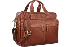 STILORD 'Leandro' Borsa portadocumenti in pelle uomo donna Borsa da lavoro con tracolla con scomparto per PC 15,6 pollici in cuoio stile vintage
