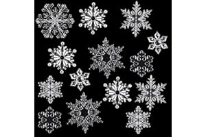 Geosar 54 Stücke 7 Stile Acryl Schneeflocke Dekorationen Klare Weihnachten Ornamente Weihnachten Schneeflocke Ornamente Kristall Schneeflocke Dekorationen für Weihnachtsbaum Winter Heim und Party