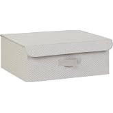 Ocean Home Textile Gri Balıksırtı Kapaklı Kutu 48 x 40 x 19 cm