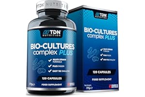 TDN 20 Billion CFU Superior Probiotic - Cultures Complex Plus - 120 Tablets Acidophilus, Bifidobacterium & More - Added Prebiotic Inulin for Absorption - Vegetarian for Adults Women Men