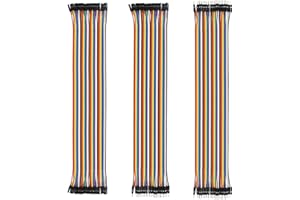 Almocn Steckplatine Jumper Dupont Draht, 120 Stück, 30 cm, mehrfarbiger Dupont Draht, 40-poliger Stecker auf Buchse, 40-polige Buchse auf Buchse, Steckplatine Jumper Drähte für Arduino