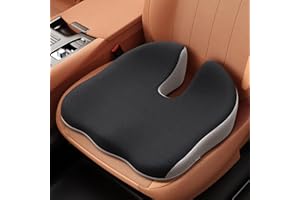 Benazcap Car Seat Cushion - Memory Foam Car Seat Pad - Sciatica & Lower Back Pain Relief - Car Seat Cushions for Driving - Road Trip Essentials for Drivers