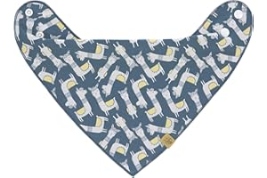 LÄSSIG Baby Lätzchen Bandana Halstuch Baumwolle Druckknopf wendbar/Baby Bandana Glama Lama blue