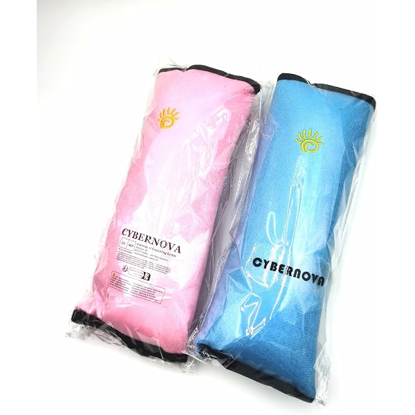 Protège-Ceinture Sécurité Enfant Zueyen - Lot De 2, Polyester Doux - Pour Voiture, Voyages (Rose+Gris)