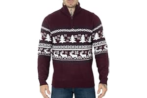 NOROZE Men's Christmas Jumper Novelty Fair Isle Sweater Chunky Knit Xmas Jumpers for Women Unisex Pullover UK Sizes S-2XL