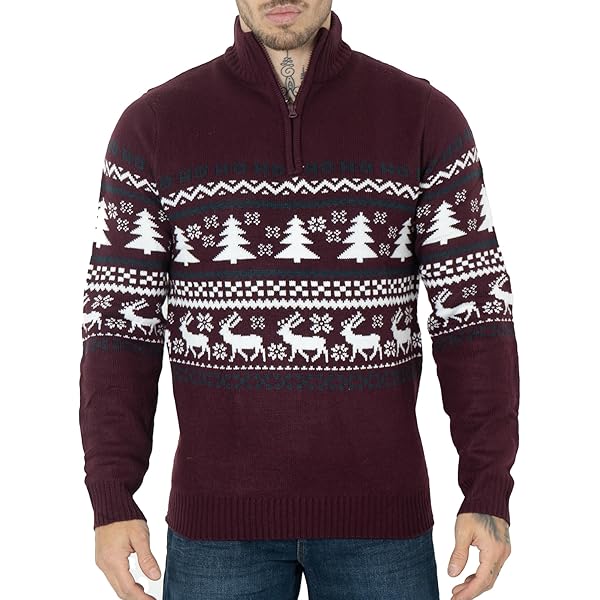 Deer Christmas Sweater For Men Winter Sweater Warm Mens