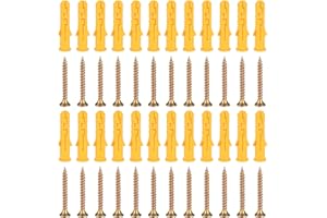 PANBEIQI Lot de 50 vis et chevilles pour mur de maçonnerie, brique, béton, vis sans tête autotaraudeuses pour cloison sèche, boulons d'ancrage mural – M8 x 40 mm