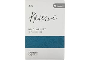 D'Addario Orgánico Reserve Bb Cañas para Clarinete - Cañas Clarinete - La Primera y única Caña Ecológica - 3.0 Fuerza, 10 Paquete