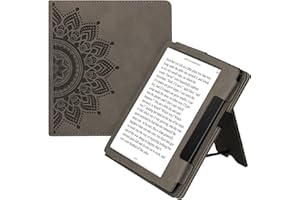 KWMobile Flip Case Zastępuje się z Amazon Kindle Oasis 10. generacja - Pętla ręczna - Okładka Rising Sun Grey