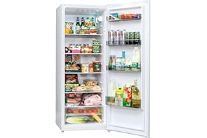 Teknix LBL240H 143cm Tall Freestanding Larder Fridge - 240 Litre Capacity - 5 Adjustable Shelves - Reversible Door - White