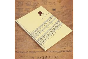 50 Sidor Musical Stave Notebook - Tom Manuskriptskrivning för Notskrift, för Tonsättare och Musiker - Idealisk Notebok för Musikaliska Behov (gult notmönster)