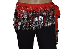 TANZBEKLEIDUNG & ACCESSORIES Bauchtanz Chiffon-Hüfttuch Holopailletten Münztuch Tanztuch Belly Dance Münzgürtel Karneval