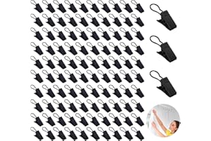 RUMGUG 100 PCS Edelstahl Vorhang Clips, Multifunktionale Gardinen Clips mit Haken Vorhangklammern Metall Gardinen Haken Robuste Curtain Clips für Heimdekoration und Duschvorhänge