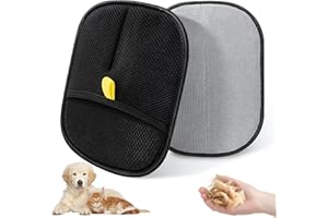 DREAKU Togli Peli Animali Guanto per Gatti &Cane, Antistatico Spazzola togli peli Animali Guanti per peli Animali Doppia Faccia, Rimuovi peli Gatto la Pelliccia su Cuccia, Tappeti, Vestiti e Divani (Due)