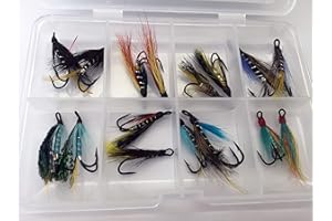 BESTCITY Doppelt Wet Fliegen für auf Meerforelle und kleine lachs Box Set von sechzehn Größe 8 Trout Fly Angeln Pack # 324