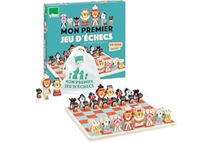 Vilac – Mon Premier Échiquier illustré par Ingela P. Arrhenius – Jeu d’échecs en Bois illustré, Design Animaux, Parfait pour débuter – Idée Cadeau - Dès 6 Ans - 7721
