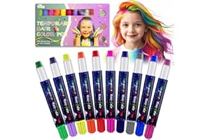 IMPODITIONGS 10 Piezas Tiza para el Cabello,Tiza para el cabello para niñas lavable,Lavables tizas Para El Pelo Para Halloween,Conveniente tiza de Pelo Temporal,Cosplay, Bricolaje,Halloween