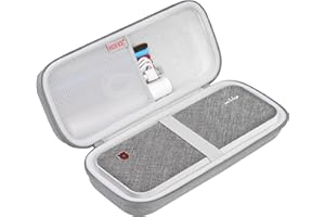 BOVKE Carrying Case Compatible with MUNBYN Portable Printer Wireless for Travel ITP01 Mobile Inkless Printer/for JADENS Wireless Portable Printer, Mesh Pocket for Thermal Papers, Cables, Grey