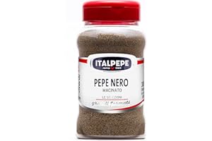 ITALPEPE ROMA 1969 Italpepe, Pepe Nero Macinato, Ideale per Dare una Nota Leggermente Piccante ai Tuoi Piatti, Ottimi per Piatti a Base di Salumi e Salsicce, Brodi e Minestre, Confezione 270 gr