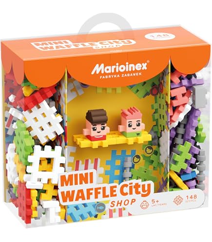 Marioinex Micro Waffle Bausteine – 80-teiliges Einhorn-Set, Sensorik-Spielzeug, Montessori-konform