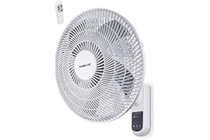 Fanelite - Ventilateur mural 15736-R PG - Diamètre 40 cm - 3 vitesses - Avec télécommande - Minuterie - Grille et hélice plastiques - Oscillant ou fixe - Installation facile - Silencieux
