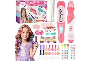 Kit de broderie de cheveux JONRRYIN 3-en-1, machine à tresses automatique avec perles pour cheveux, machine à strass pour cheveux avec gemmes capillaires, ensemble de bijoux pour cheveux pour filles