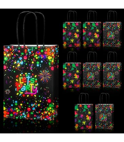 8 Pezzi Glow Sacchetti Regalo Di Carta, 15 X 21cm Borse Per Feste