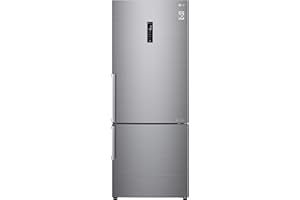 LG GBB567PZCMB1 - Frigorífico Combi No Frost, de 185 cm y 499 L, Frigorífico LG con Congelador, Frigorífico con Función DoorCooling, Compresor Smart Inverter y App, Color Inox Antihuellas
