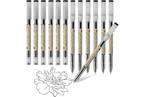 ABEIER Bolígrafo de gel extrafino de 0,35 mm negro para suministros de papelería de oficina y escuela (12 unidades)