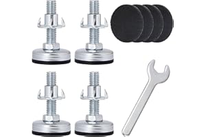 BELLE VOUS Lot 4 Niveleurs de Meuble Reglable M10 x 50 mm - Patins en Feutre et Écrou Boulon en T Réglage Pied Table Chaise Armoire Lit pour Maison Bureau Restaurant