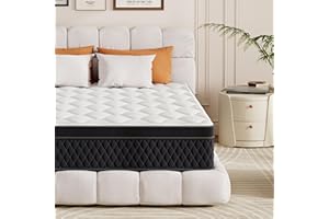 ELEMUSE 10.6 Inch Medium Firm Hybrid Mattress, 4FT6 Double Mattress with Memory Foam & Pocket Springs, Orthopedic Zoned Support, OEKO-TEX Certified, 135x190x27cm