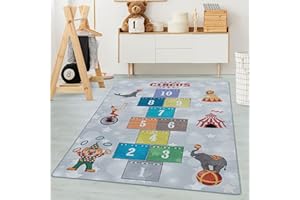 CARPETSALE24 Tappeti per bambini, colore grigio, gioco della campana, 105294, tappeto rettangolare, Tappeti camera dei bambini, 160 x 230 cm