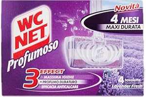 Wc Net - Tavoletta Profumoso 3 Effect, Detergente Igienizzante Solido per WC, Fragranza Lavender Fresh, 4 Pezzi x 1 Confezione