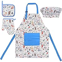 Grembiule Da Pittura Bambini Impermeabile Con Adesivi 3D - Nero, Per 7-12 Anni